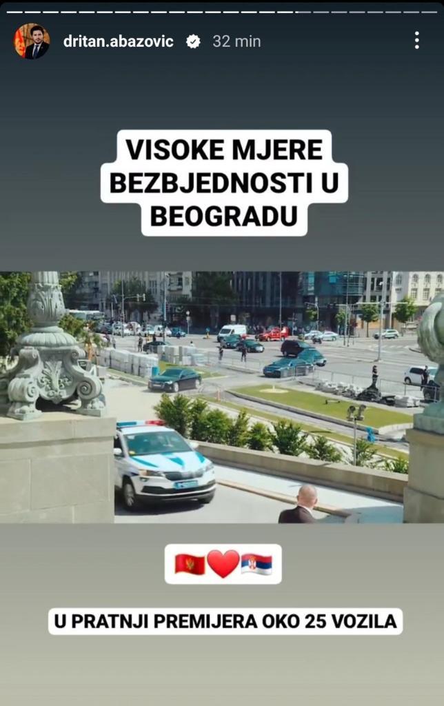 FOTO: Abazović na Instagramu reklamira pratnju od 25 auta