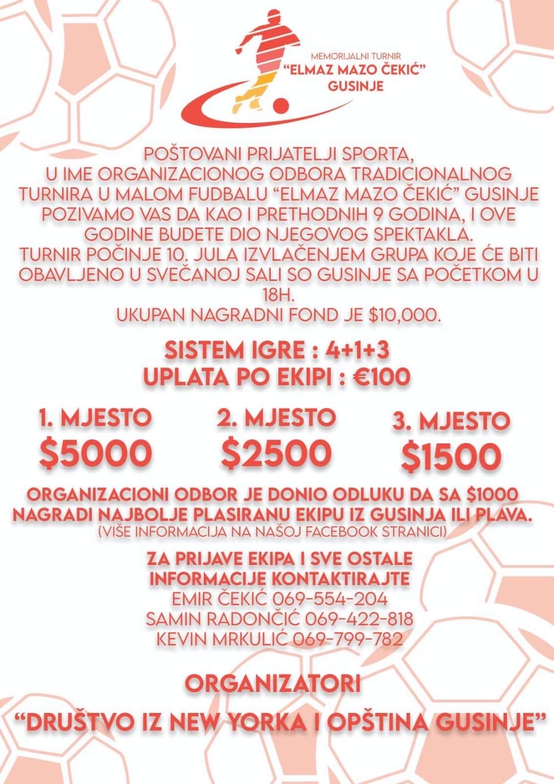 Gusinje domaćin turnira u futsalu ‘Elmaz Mazo Čekić’