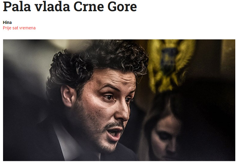 Pad Vlade Abazovića udarna vijest i u regionalnim medijima