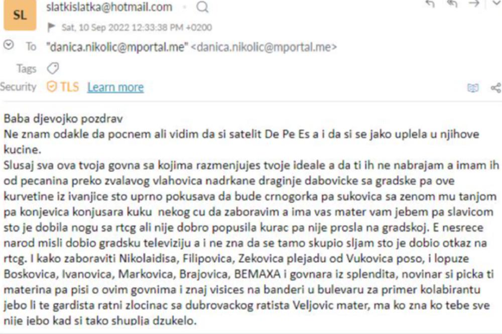 M portalu i njegovoj urednici upućeni prijeteći mejlovi: ”Visićeš na banderi za primjer”