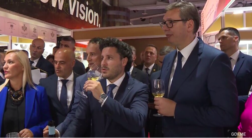 Abazović, Vučić i Kovačevski posjetili štand Plantaža na Sajmu vina u Beogradu