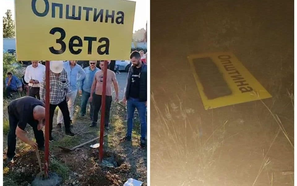 Knežević: Nalog za rušenje table sa imenom opštine Zeta dali Vuković i Veljović