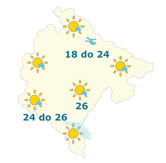 Sjutra pretežno sunčano, do 26 stepeni