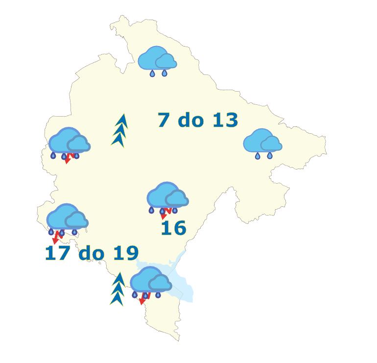 Sjutra moguće kratkotrajne vremenske nepogode