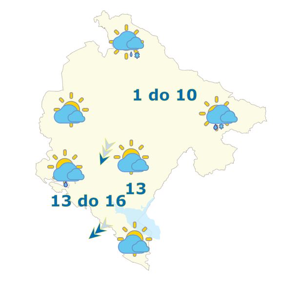 Sjutra oblačno, ponegdje kiša