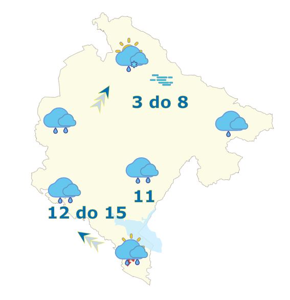 Sjutra pretežno oblačno