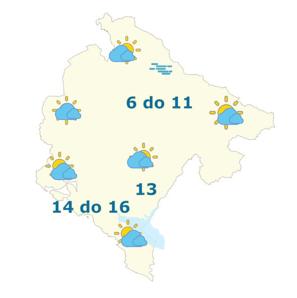 Sjutra pretežno oblačno