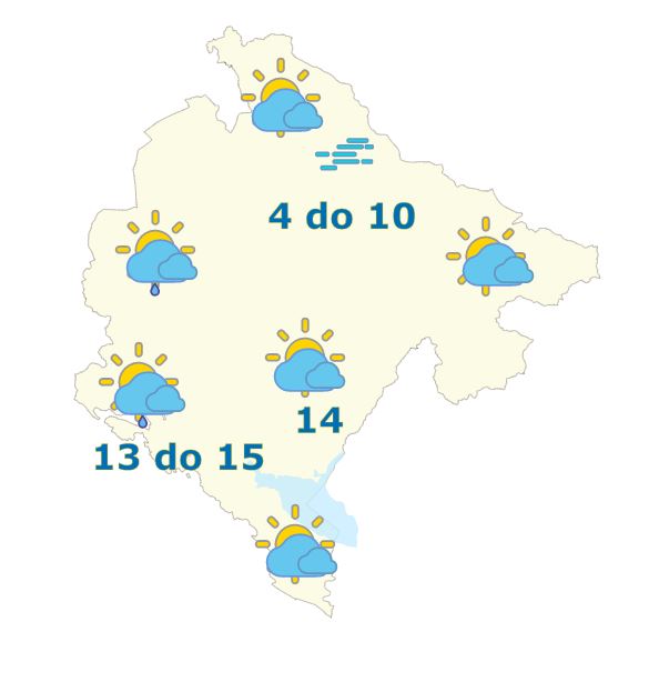 Sjutra oblačno, do 15 stepeni