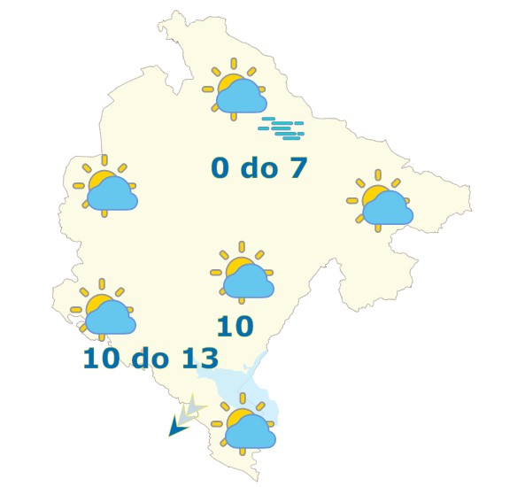 Sjutra umjereno do pretežno oblačno, do 13 stepeni
