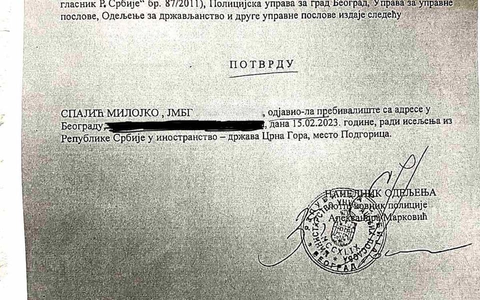 Spajiću potvrda o odjavi prebivališta izdata 15. februara, Suljević: Zanima me koji je organ radio tog dana
