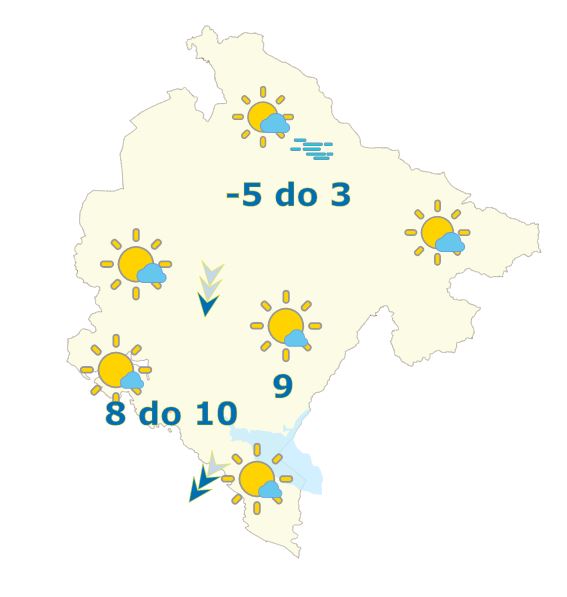 Sjutra pretežno sunčano, do deset stepeni