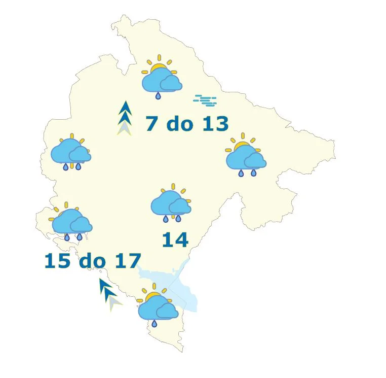 Danas oblačno i kišovito, do 17 stepeni
