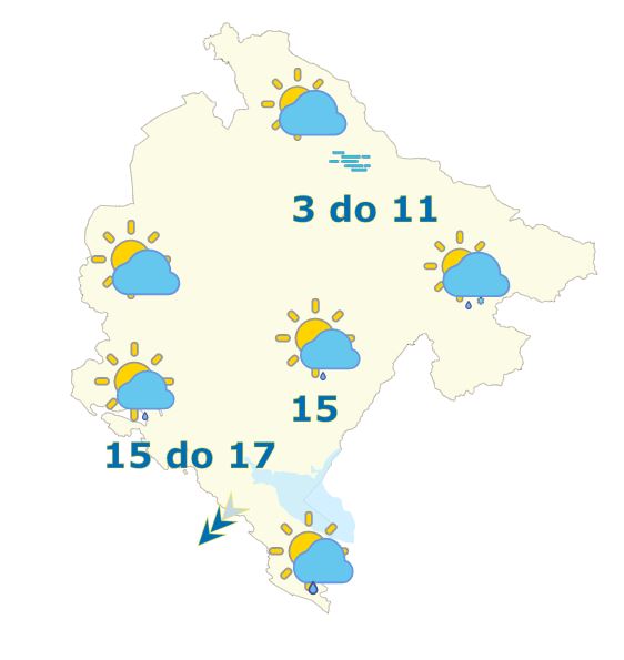 Sjutra promjenljivo do pretežno oblačno