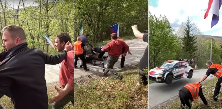 Gledaoci relija se potukli na putu dok je nailazio automobil (VIDEO)
