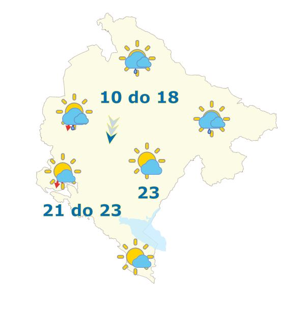 Sjutra oblačno, povremeno kiša