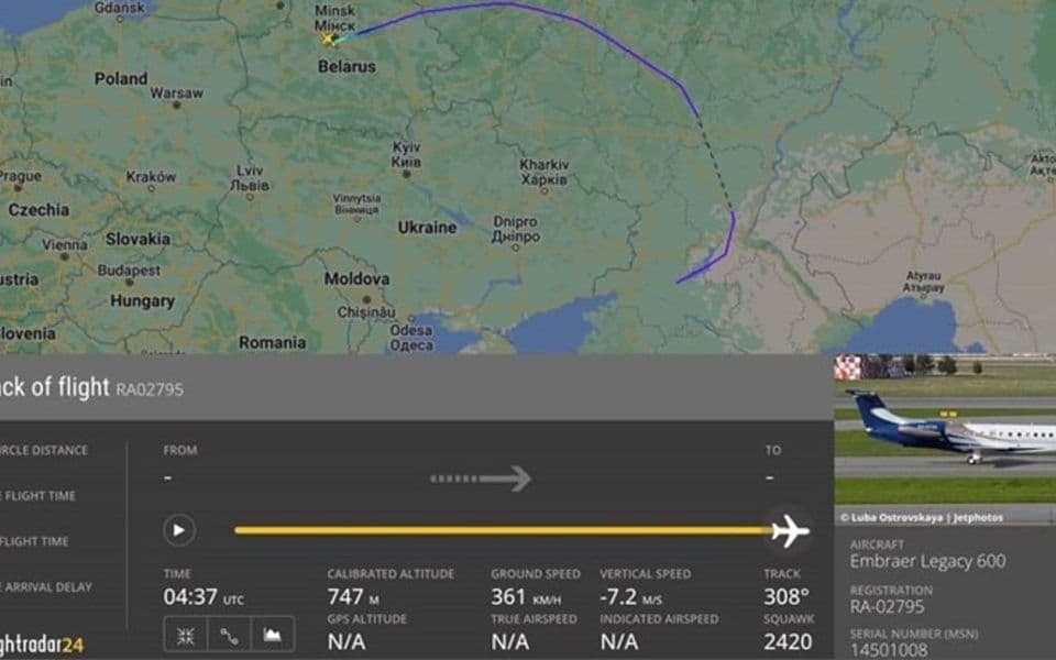 Prigožinov avion sletio u Bjelorusiju
