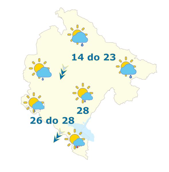 Sjutra promjenljivo, povremeno kiša