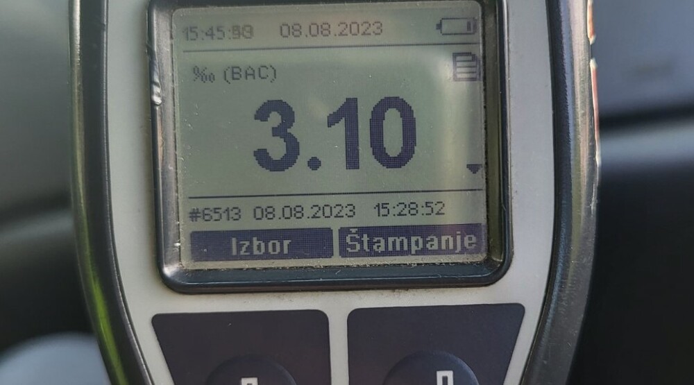 Nikšićaninu zatvor od 10 dana, vozio sa 2,45 promila alkohola