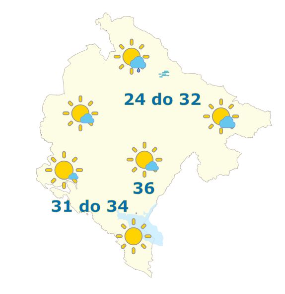 Sjutra sunčano, do 36 stepeni
