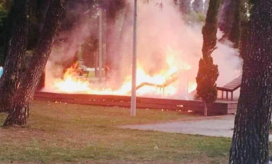 Požar u parku kod Ruskog mosta podmetnuo maloljetnik
