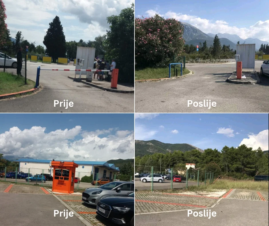 Uklonjeni kućica i rampa sa parkinga kod Aerodroma Tivat