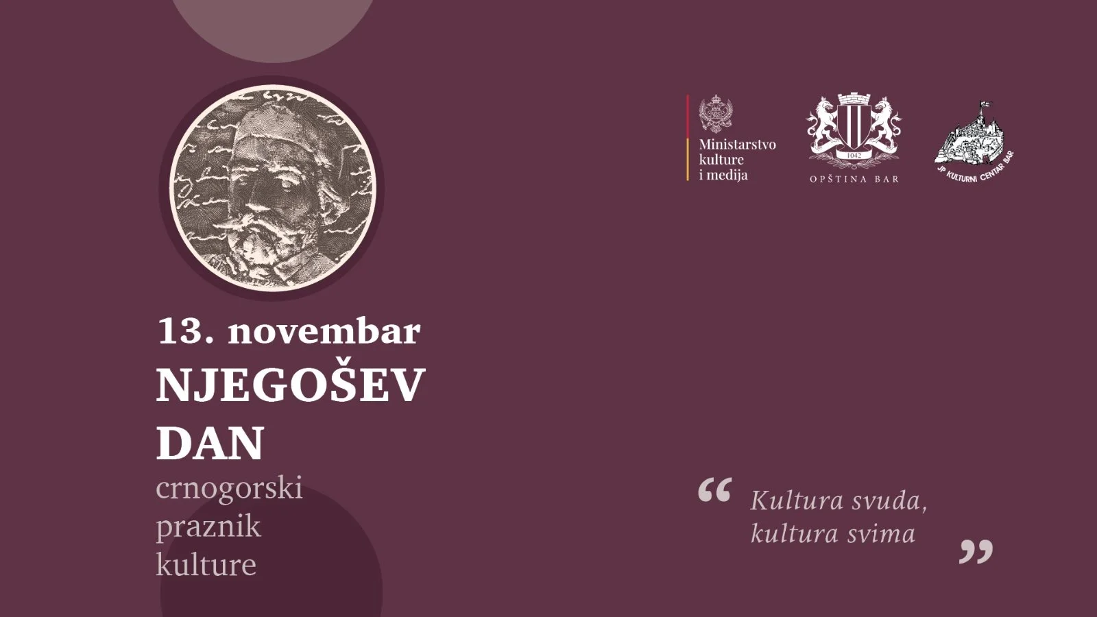 Evo kako će Njegošev dan biti obilježen u Baru