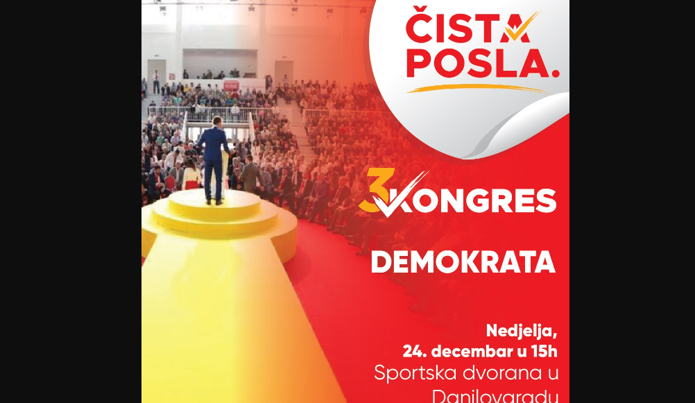 Danas kongres Demokrata pod sloganom ”Čista posla”