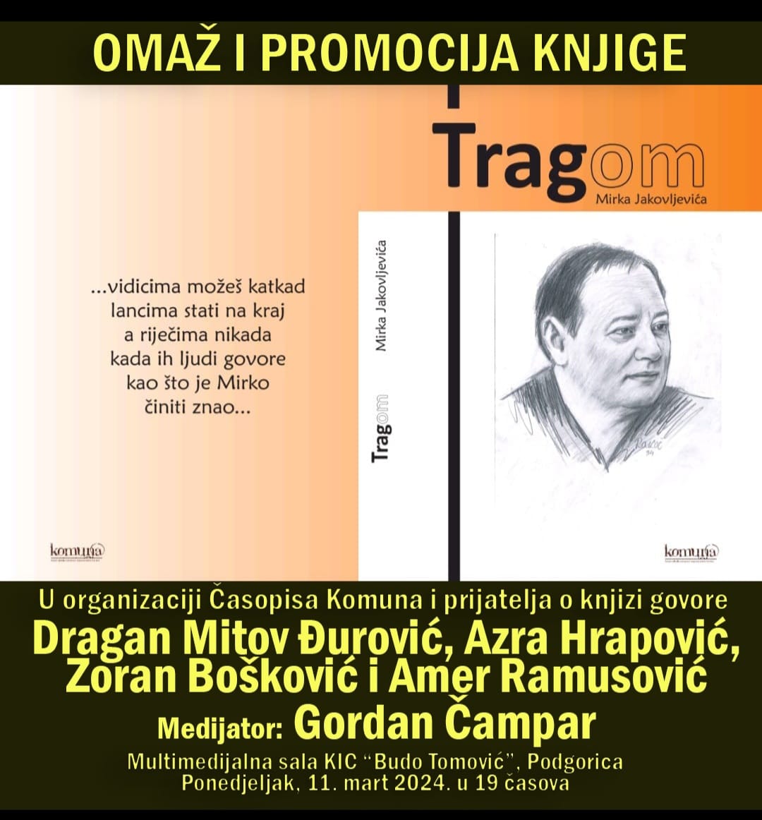 U ponedjeljak promocija knjige „TRAGom Mirka Jakovljevića“