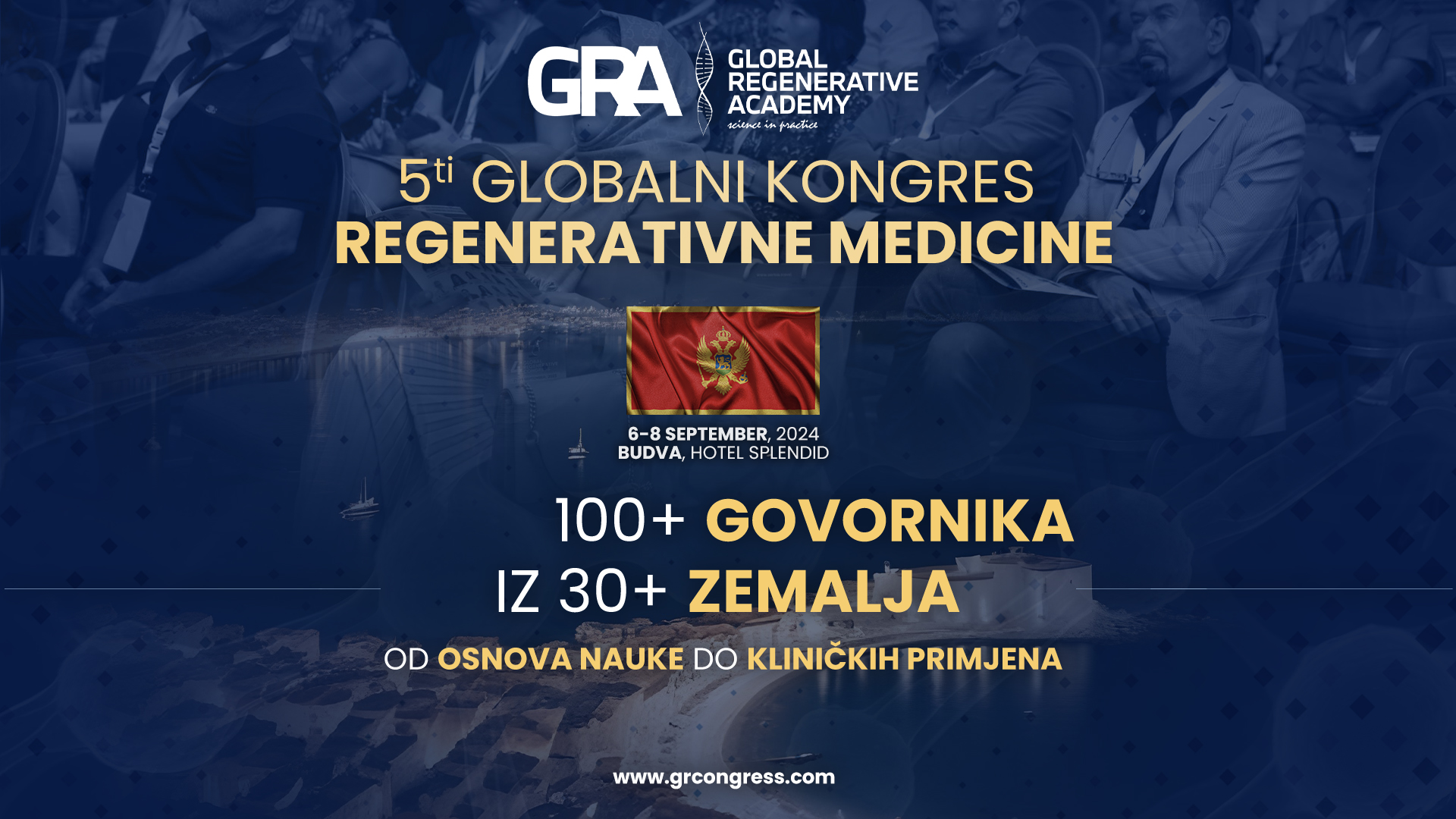 Crna Gora domaćin Globalnog Kongresa Regenerativne Medicine: Više od 100 stručnjaka iz cijelog svijeta od 6. do 8. septembra u Budvi