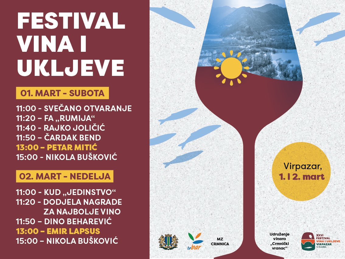 Festival vine i ukljeve 1. i 2. marta