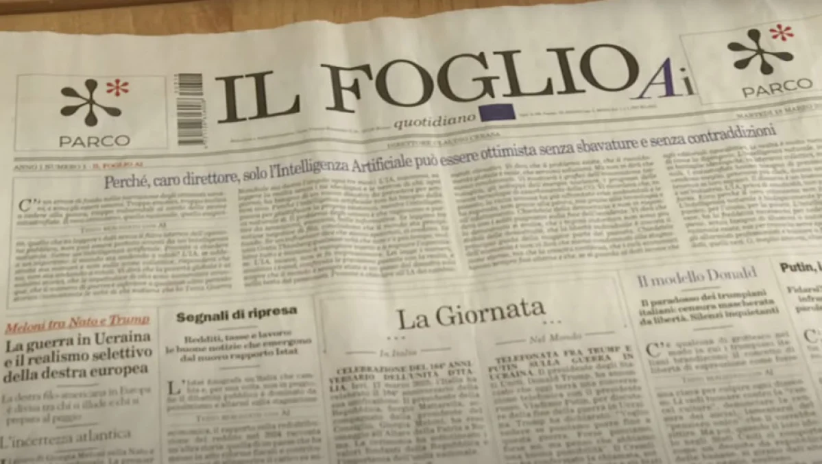 Italijanski list “Il Foglio“ prvi u svijetu objavio izdanje koje je proizvela vještačka inteligencija: Tekstovi o Trampu, platama, ljubavnom životu mladih…