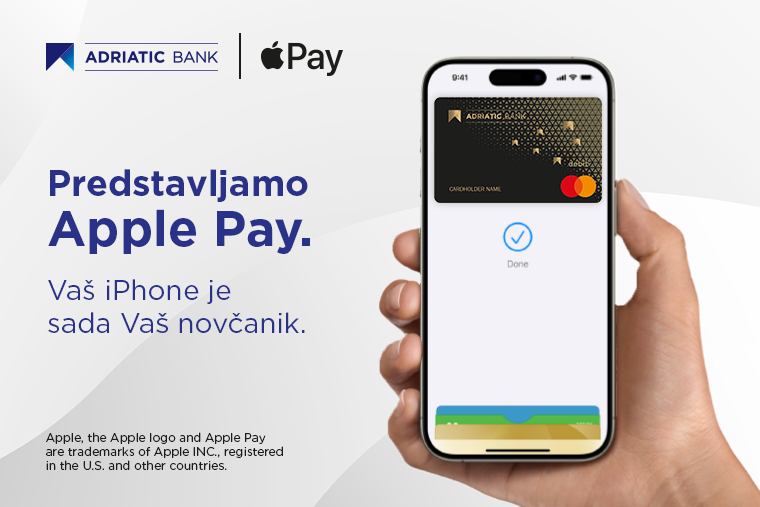 Adriatic Bank donosi Apple Pay svojim klijentima