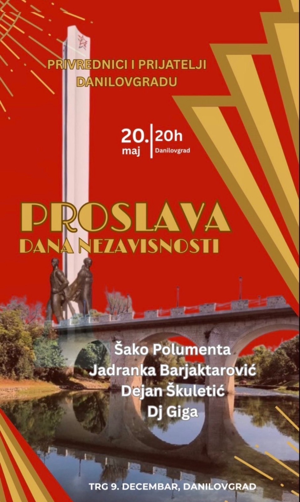 Proslava Dana nezavisnosti u Danilovgradu: Koncert više izvođača 20. maja