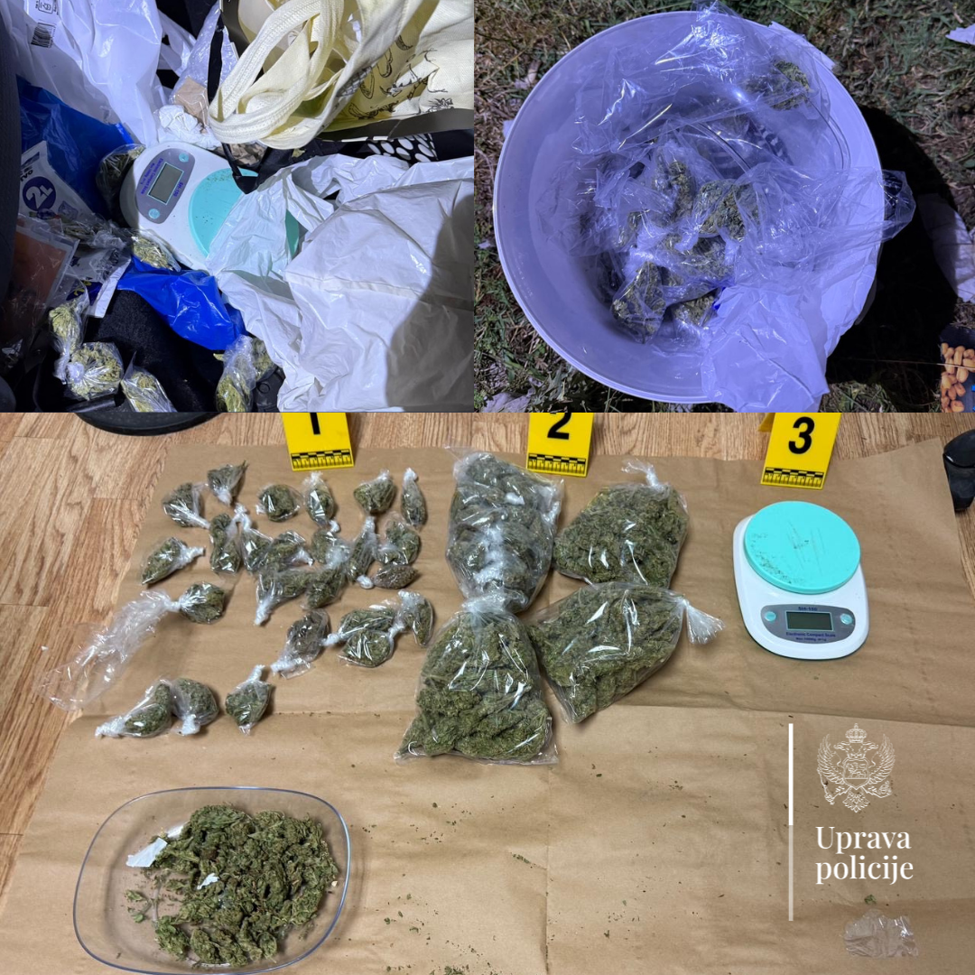 Bar: Dvije osobe uhapšene, osumnjičene za neovlašćeno stavljanje u promet opojnih droga