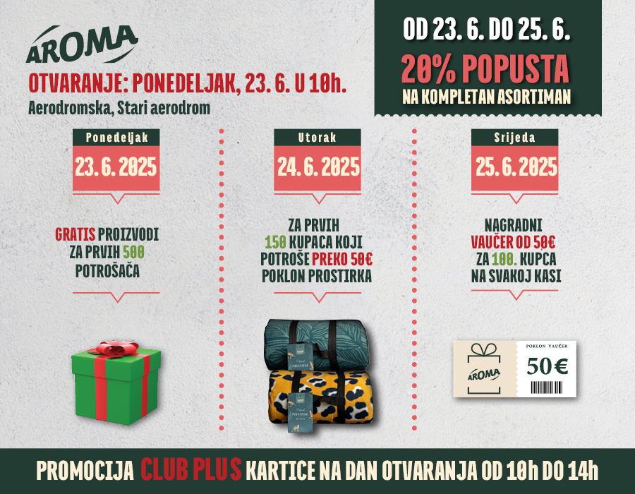 Nova Aroma na Starom aerodromu, otvaranje koje se ne propušta