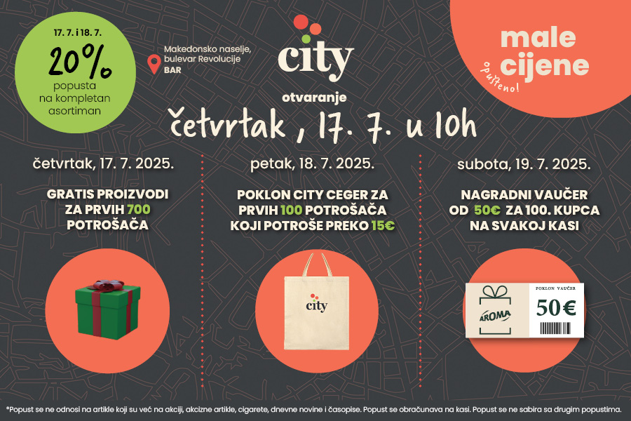 VELIKO OTVARANJE CITY MARKETA U MAKEDONSKOM NASELJU – BAR!