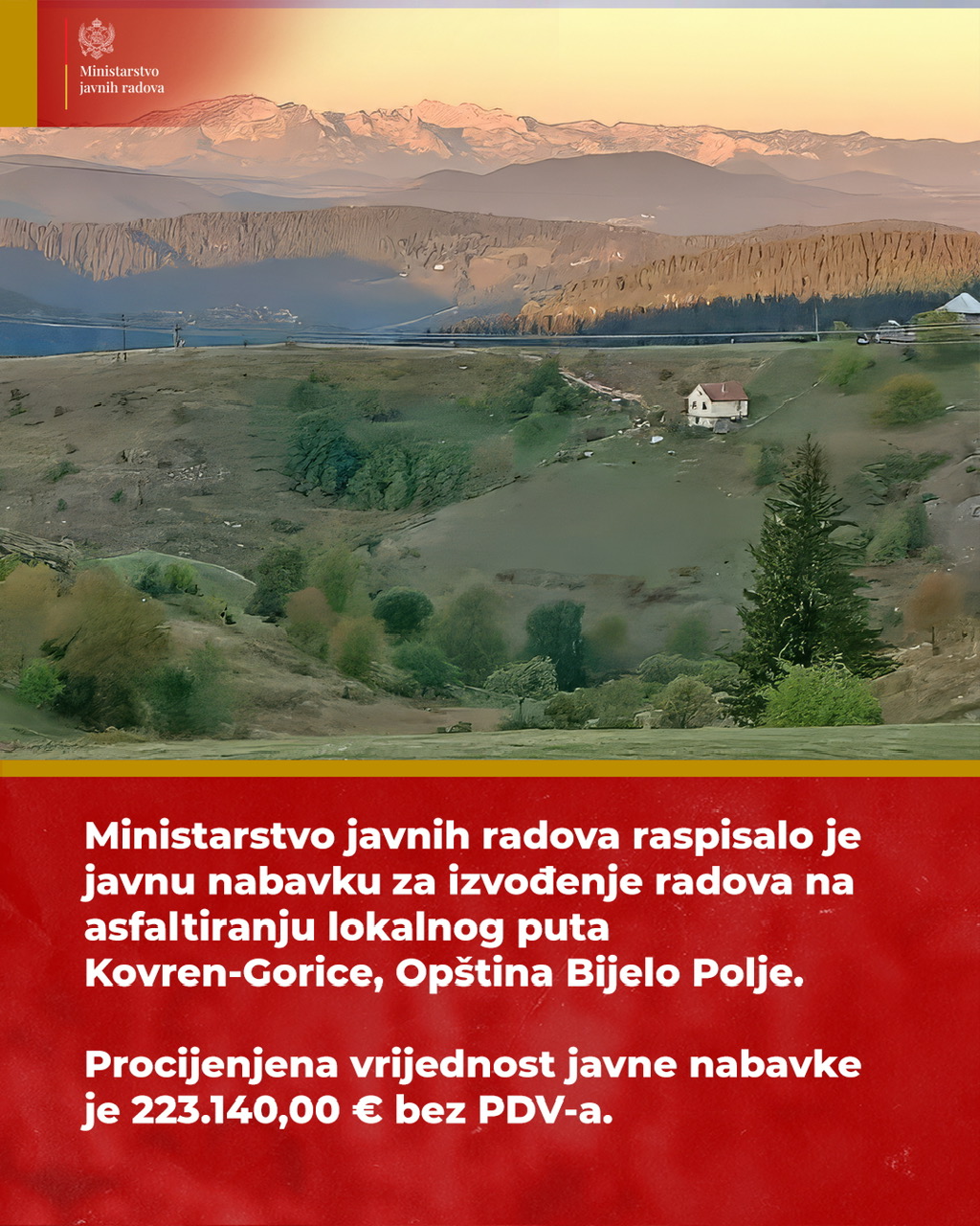 FOTO: Ministarstvo javnih radova