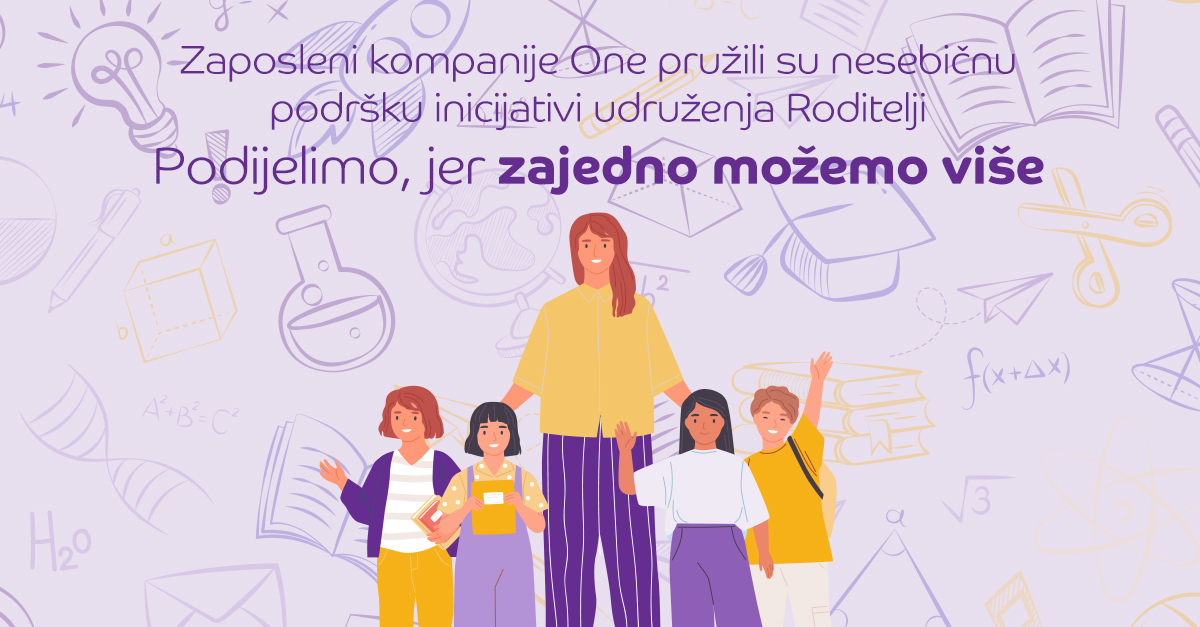 Zajedno za lakši početak školske godine – Zaposleni kompanije One četvrti put dio akcije „Podijelimo, jer zajedno možemo više“