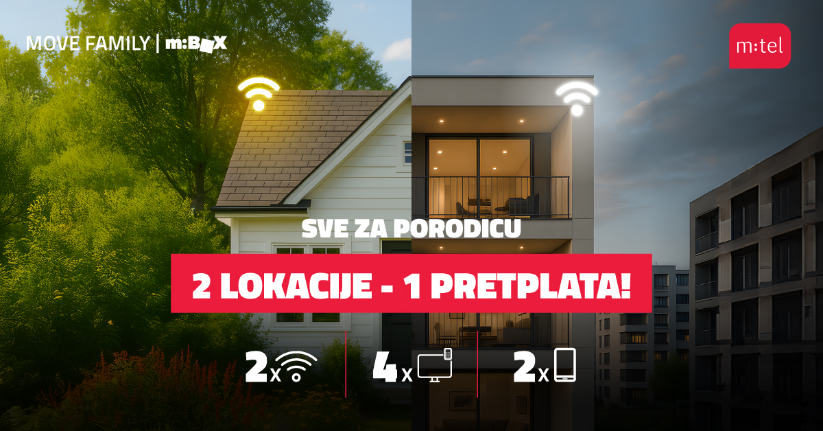 Nove ponude za kablovske korisnike MTEL-a: Dvije lokacije a samo jedna pretplata, uz Move family paket