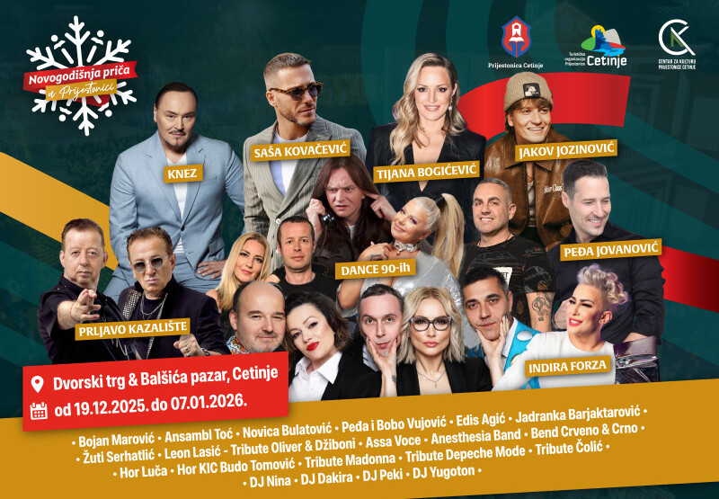 ,,Novogodišnja priča u Prijestonici” od 19. decembra do 7. januara: Prljavo kazalište, Peđa Jovanović, Saša Kovačević, Jakov Jozinović…