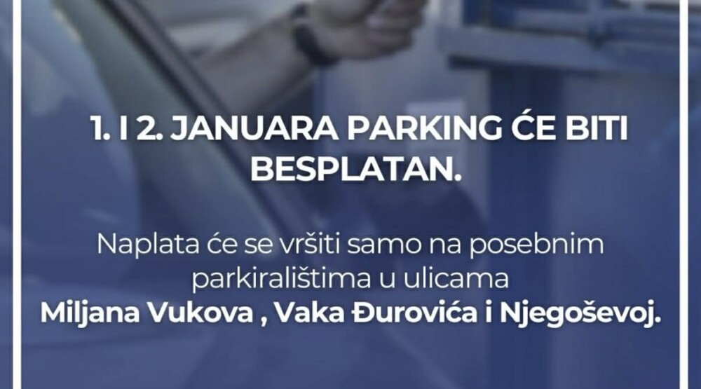 U Podgorici besplatan parking 1. i 2. januara