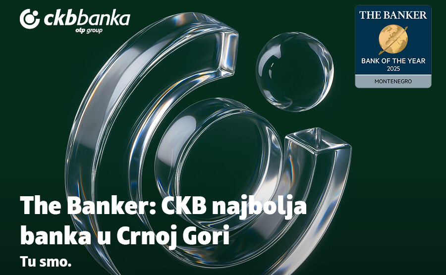 CKB potvrđuje liderstvo: Banka godine u Crnoj Gori