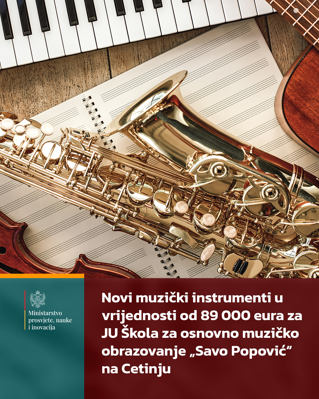 MPNI obezbijedilo sredstva za nabavku instrumenata za muzičku školu sa Cetinja