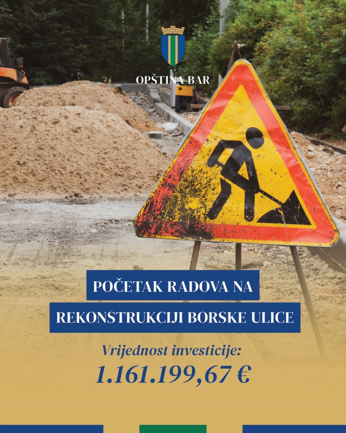 Opština Bar: Više od milion eura za rekonstrukciju Borske ulice, nastavak modernizacije lokalne infrastrukture
