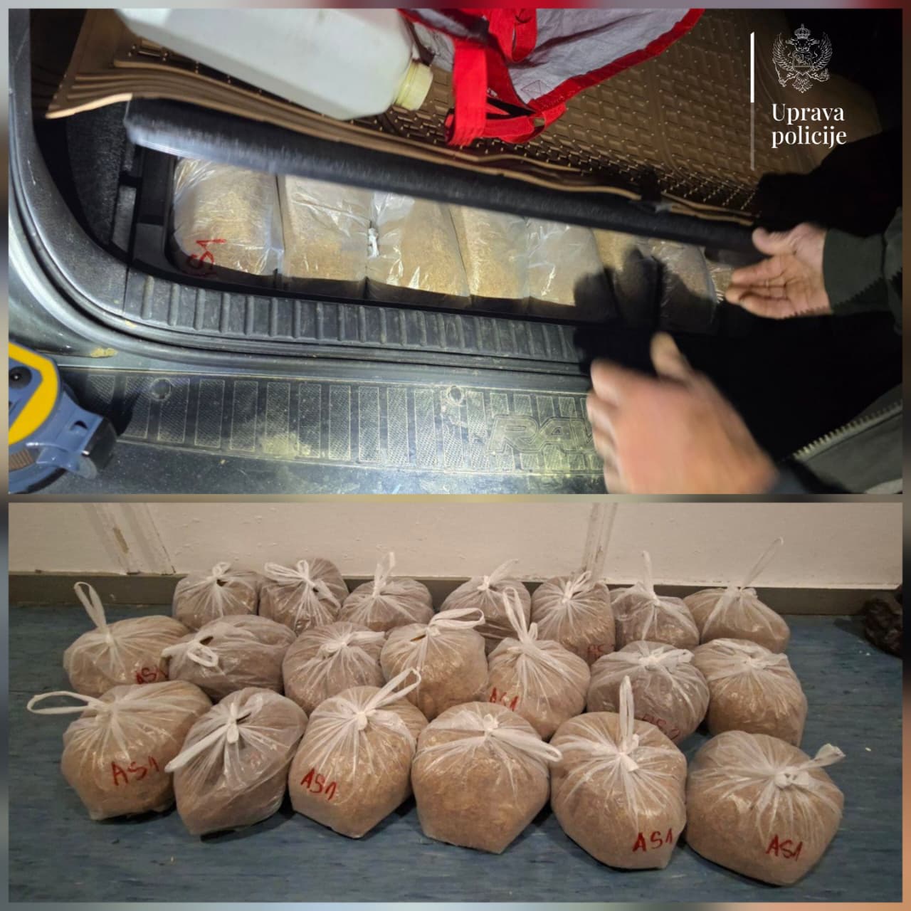 Krivična protiv Ulcinjanina, pronađeno 20 kilograma duvana bez dokumentacije