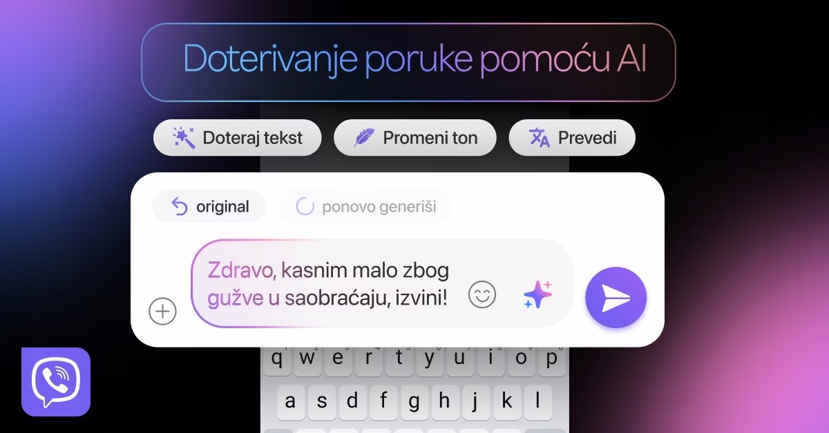 Viber uvodi AI dotjerivanje poruka u prepiskama