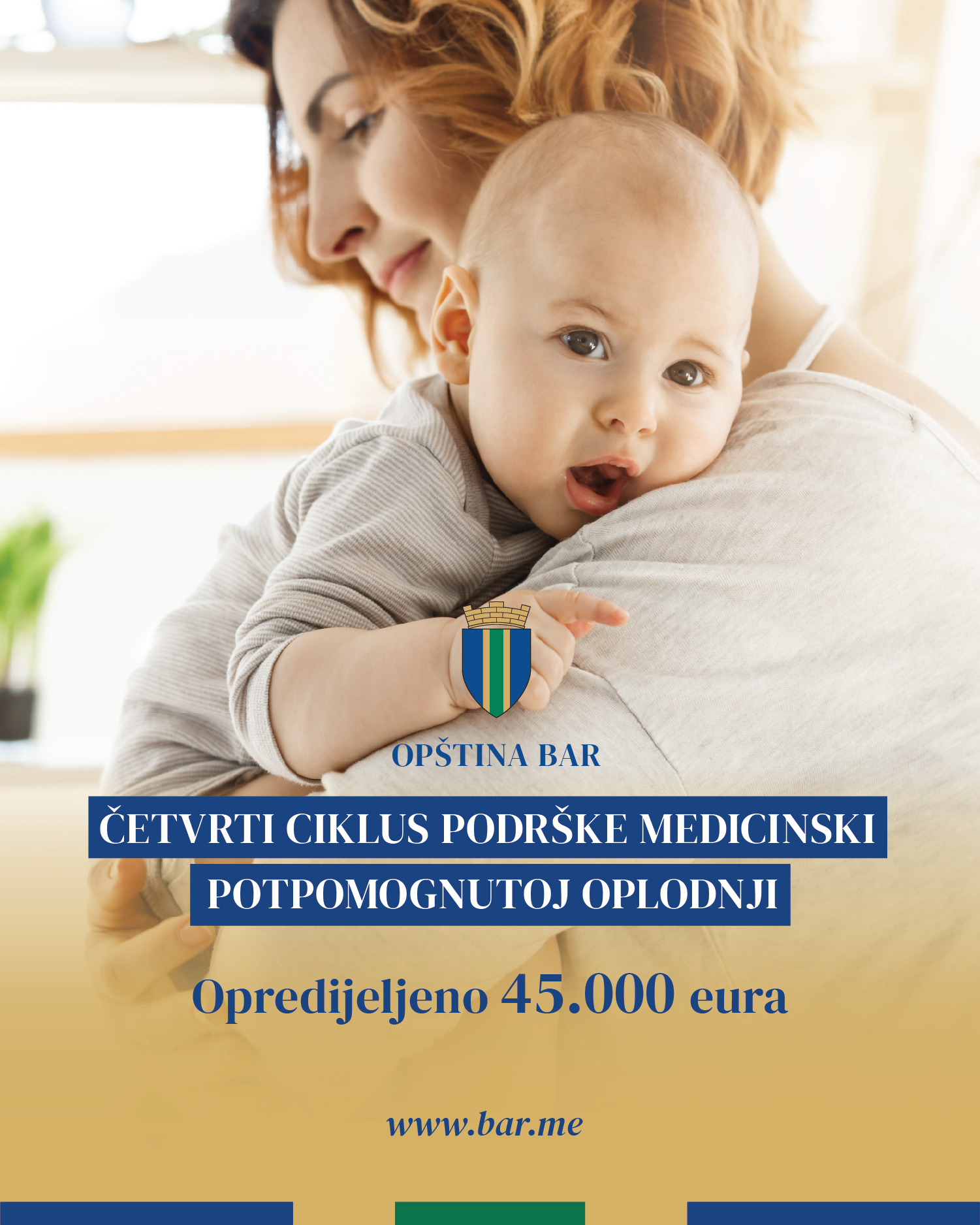 Opština Bar: Četvrti ciklus podrške medicinski potpomognutoj oplodnji