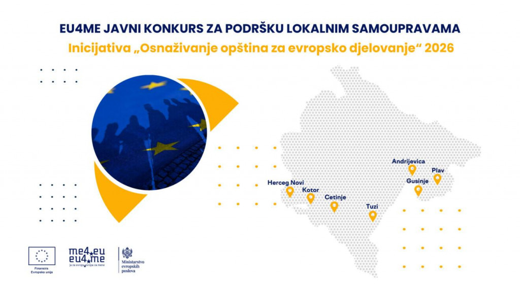 Podrška EU4ME: Odabrano sedam opština za „Osnaživanje opština za evropsko djelovanje 2026“