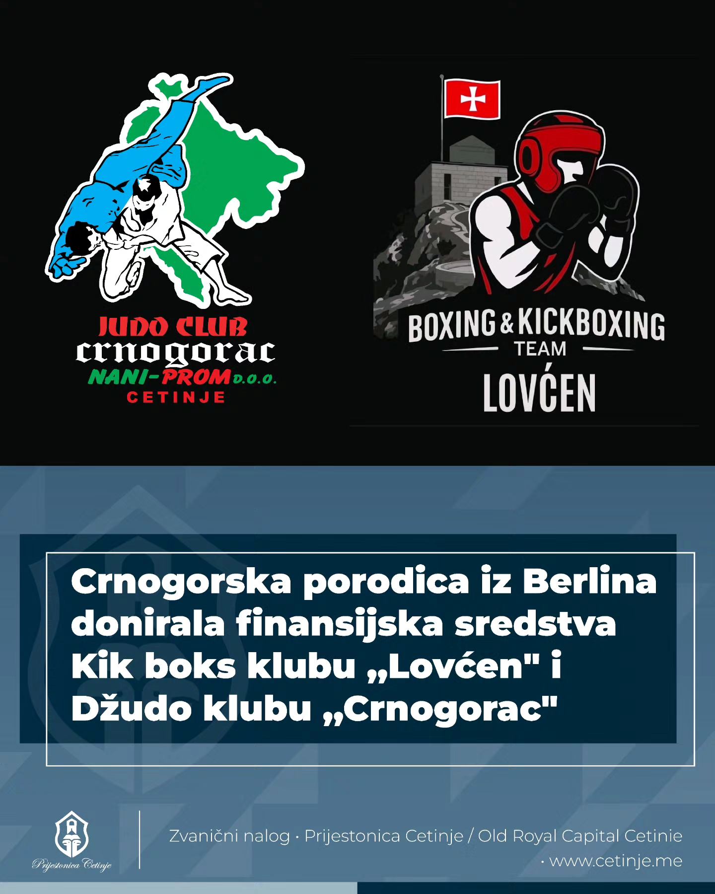 Crnogorska porodica iz Berlina finansijski podržala Kik boks klub „Lovćen“ i Džudo klub „Crnogorac“ sa Cetinja