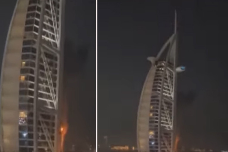 Dron pogodio čuveni hotel: Burj Al Arab u plamenu (VIDEO)